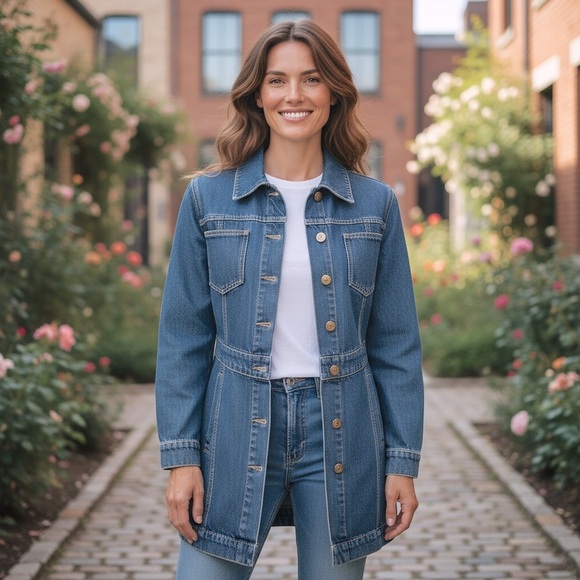 Nine West Jackets & Blazers - Nine West Denim Jacket with Quilted Lining